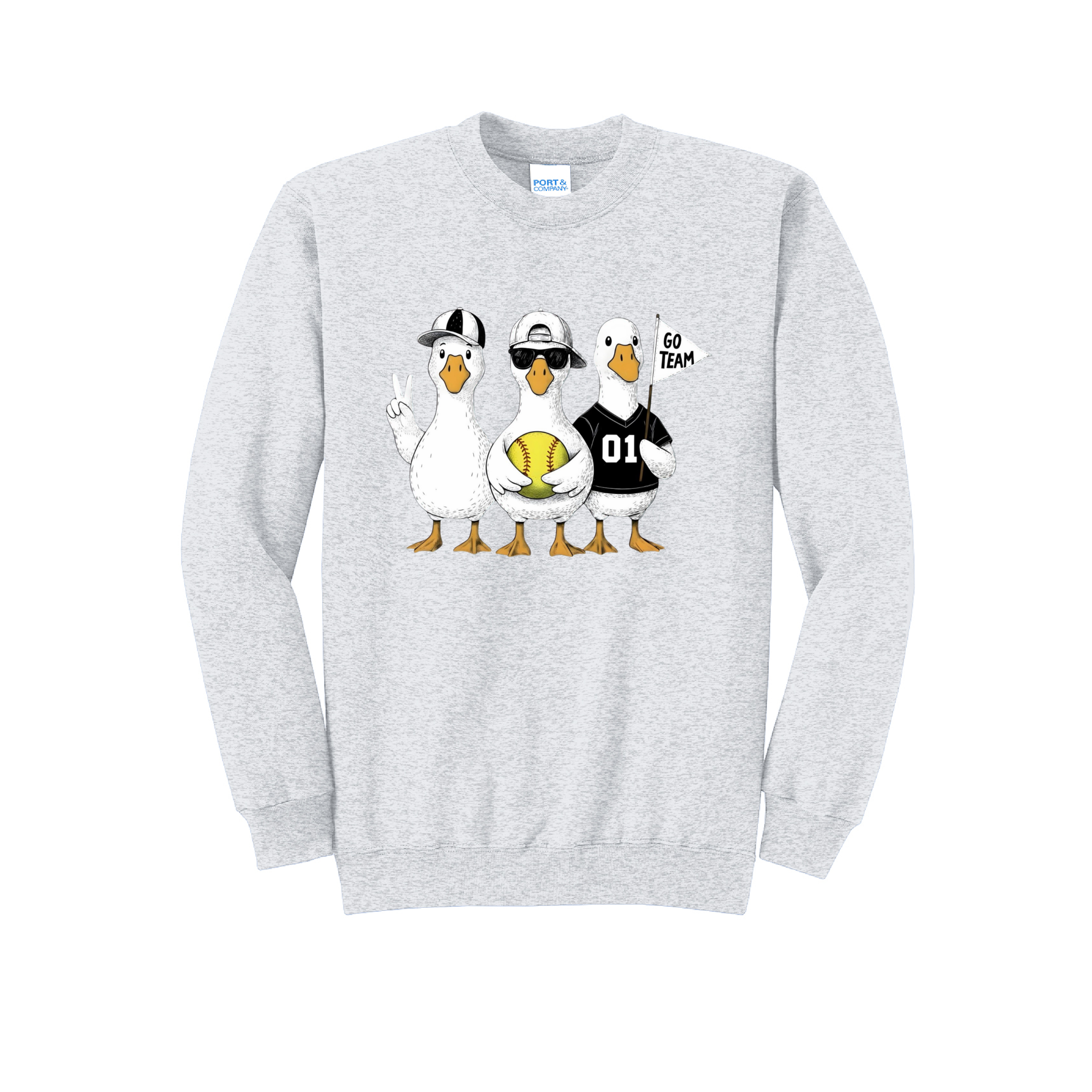 3 GEESE - Port & Co™ Core Fleece Pullover CREW NECK Sweatshirt