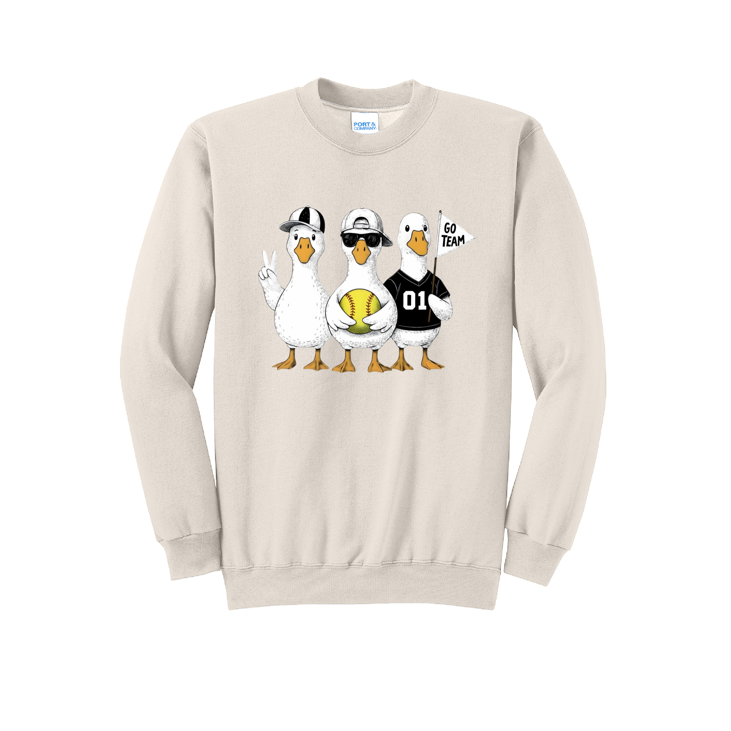 3 GEESE - Port & Co™ Core Fleece Pullover CREW NECK Sweatshirt