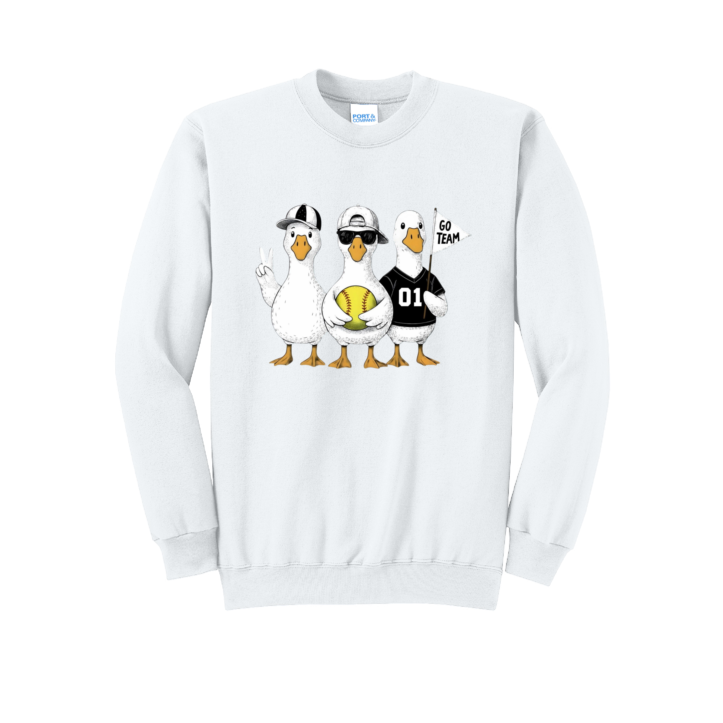 3 GEESE - Port & Co™ Core Fleece Pullover CREW NECK Sweatshirt