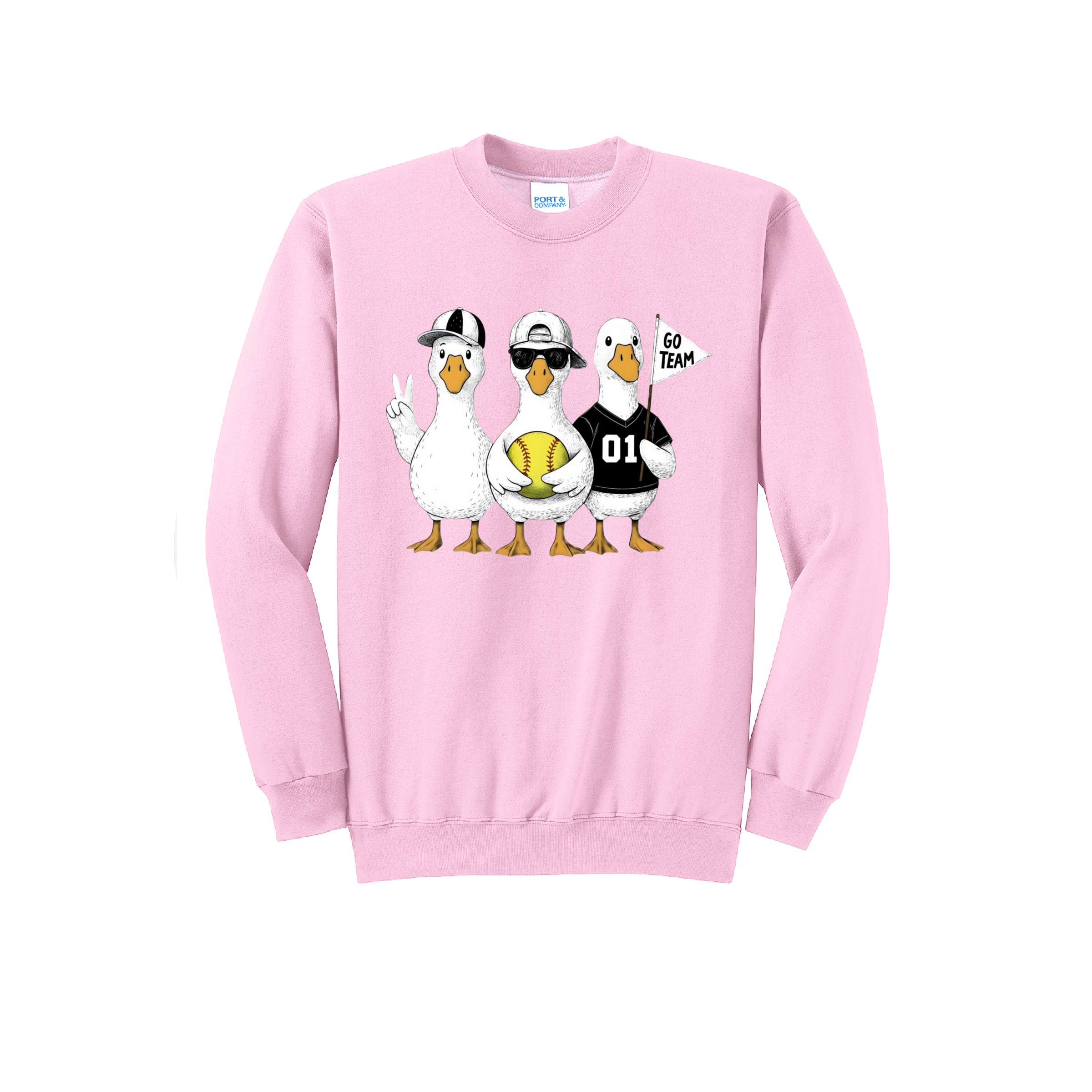 3 GEESE - Port & Co™ Core Fleece Pullover CREW NECK Sweatshirt
