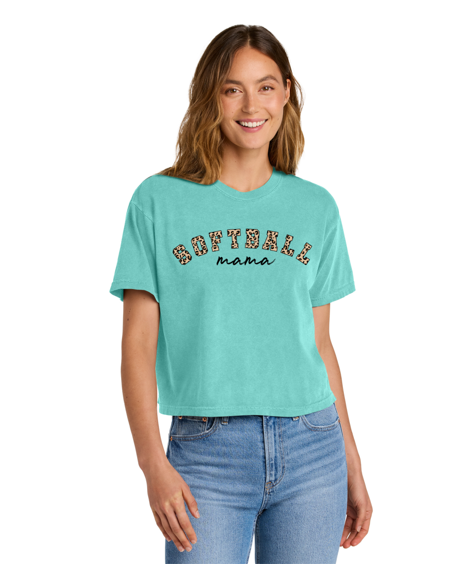 SOFTBALL LEOPARD -Comfort Colors® Women’s Heavyweight Boxy Tee