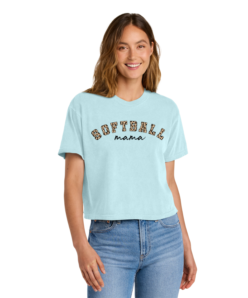 SOFTBALL LEOPARD -Comfort Colors® Women’s Heavyweight Boxy Tee
