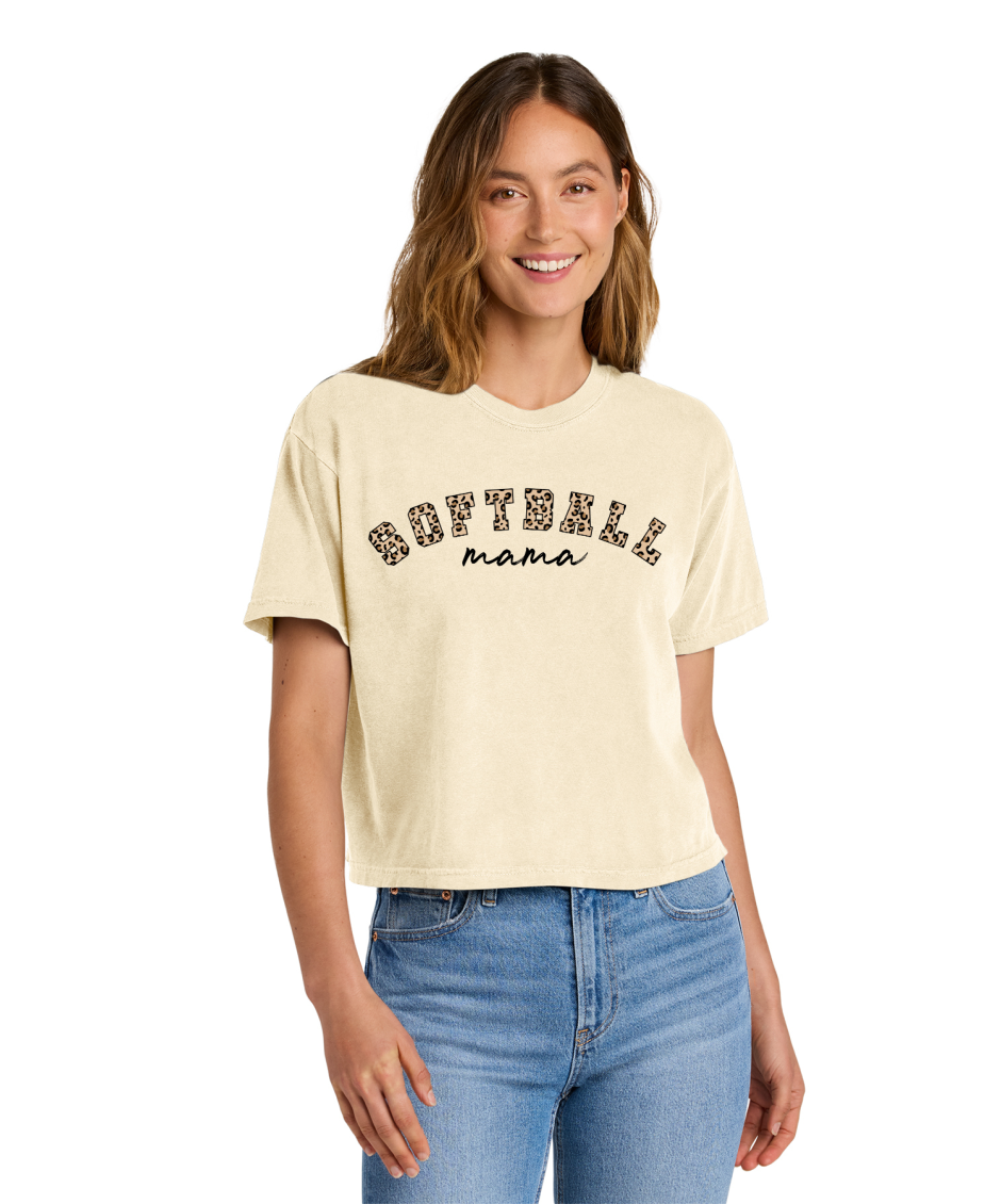 SOFTBALL LEOPARD -Comfort Colors® Women’s Heavyweight Boxy Tee