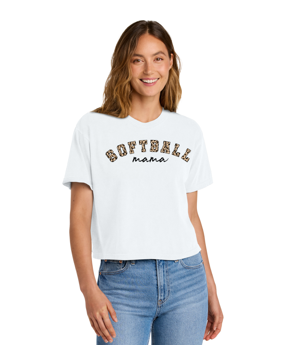SOFTBALL LEOPARD -Comfort Colors® Women’s Heavyweight Boxy Tee