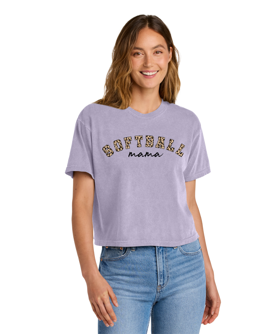 SOFTBALL LEOPARD -Comfort Colors® Women’s Heavyweight Boxy Tee