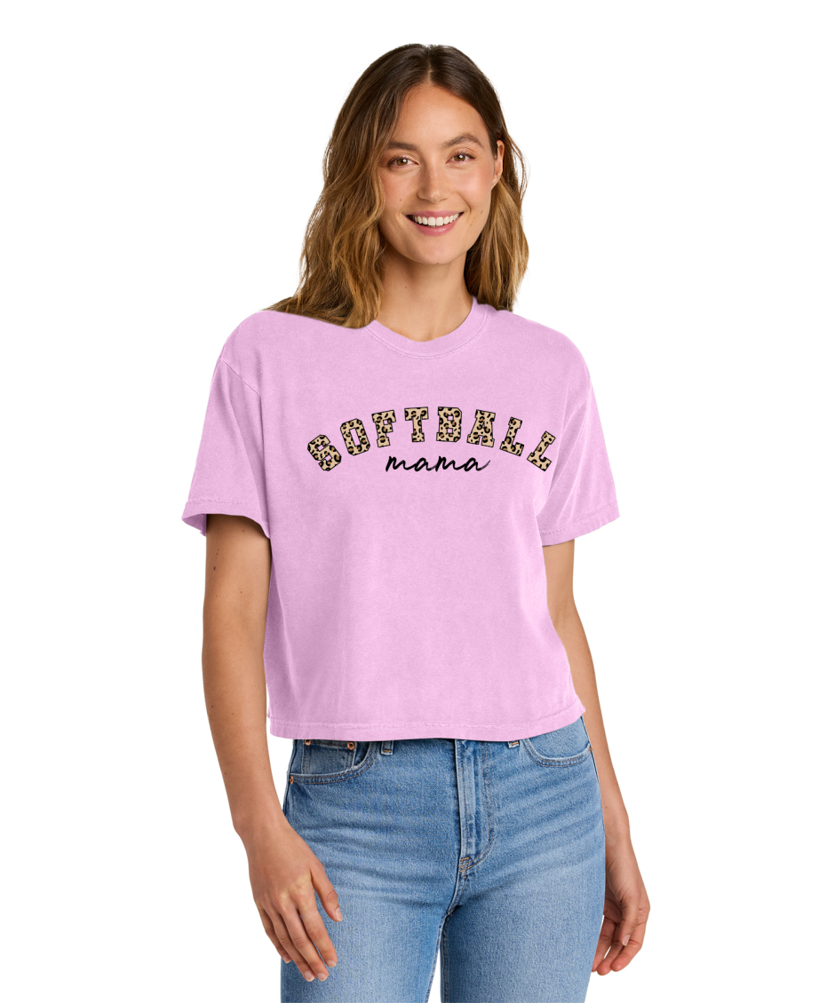 SOFTBALL LEOPARD -Comfort Colors® Women’s Heavyweight Boxy Tee