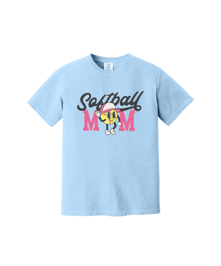 SOFTBALL MOM - Comfort Colors® Heavyweight Ring Spun Tee 1717
