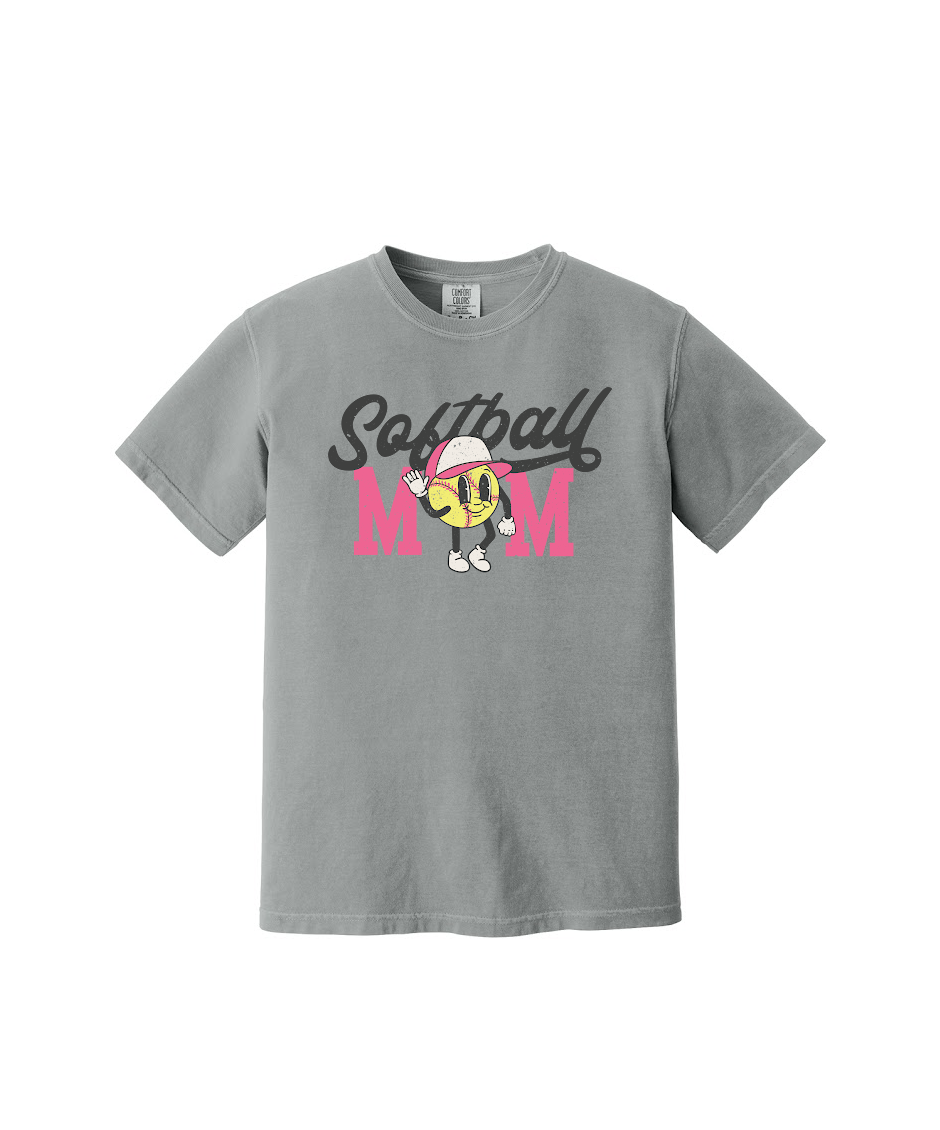 SOFTBALL MOM - Comfort Colors® Heavyweight Ring Spun Tee 1717