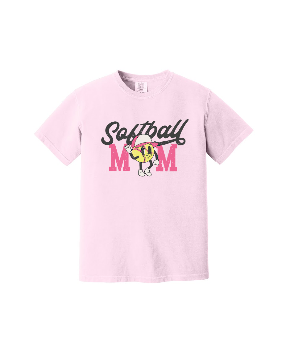 SOFTBALL MOM - Comfort Colors® Heavyweight Ring Spun Tee 1717