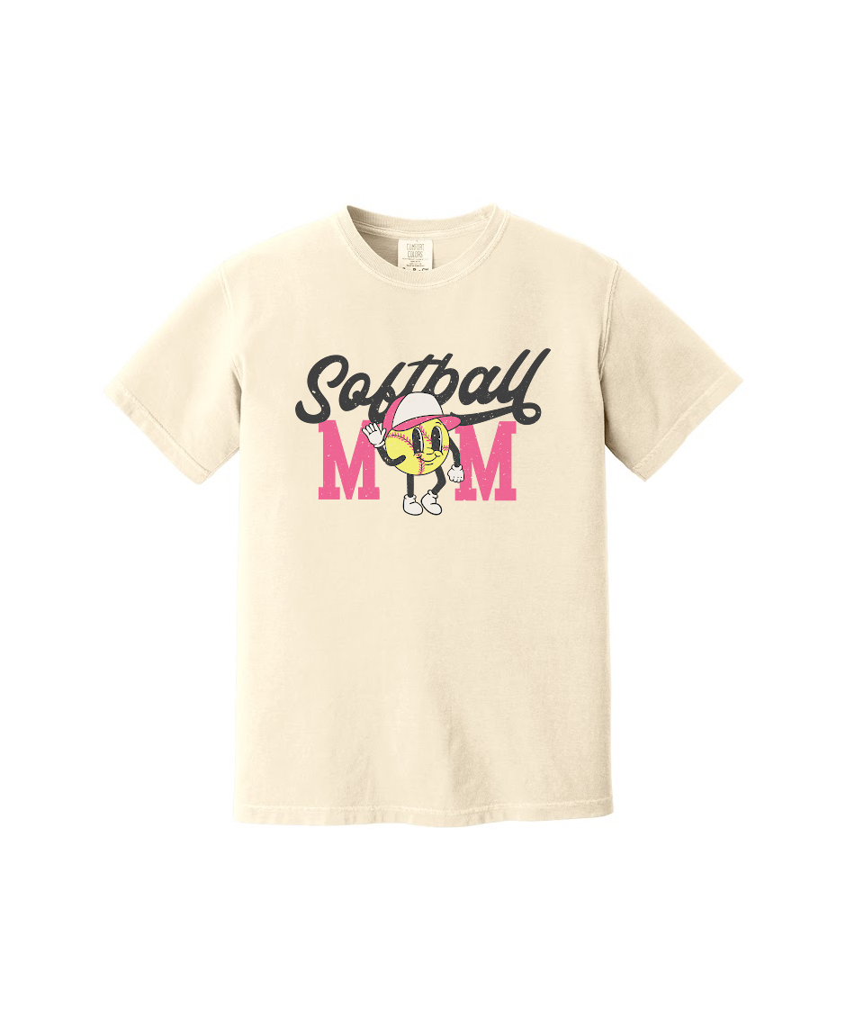 SOFTBALL MOM - Comfort Colors® Heavyweight Ring Spun Tee 1717