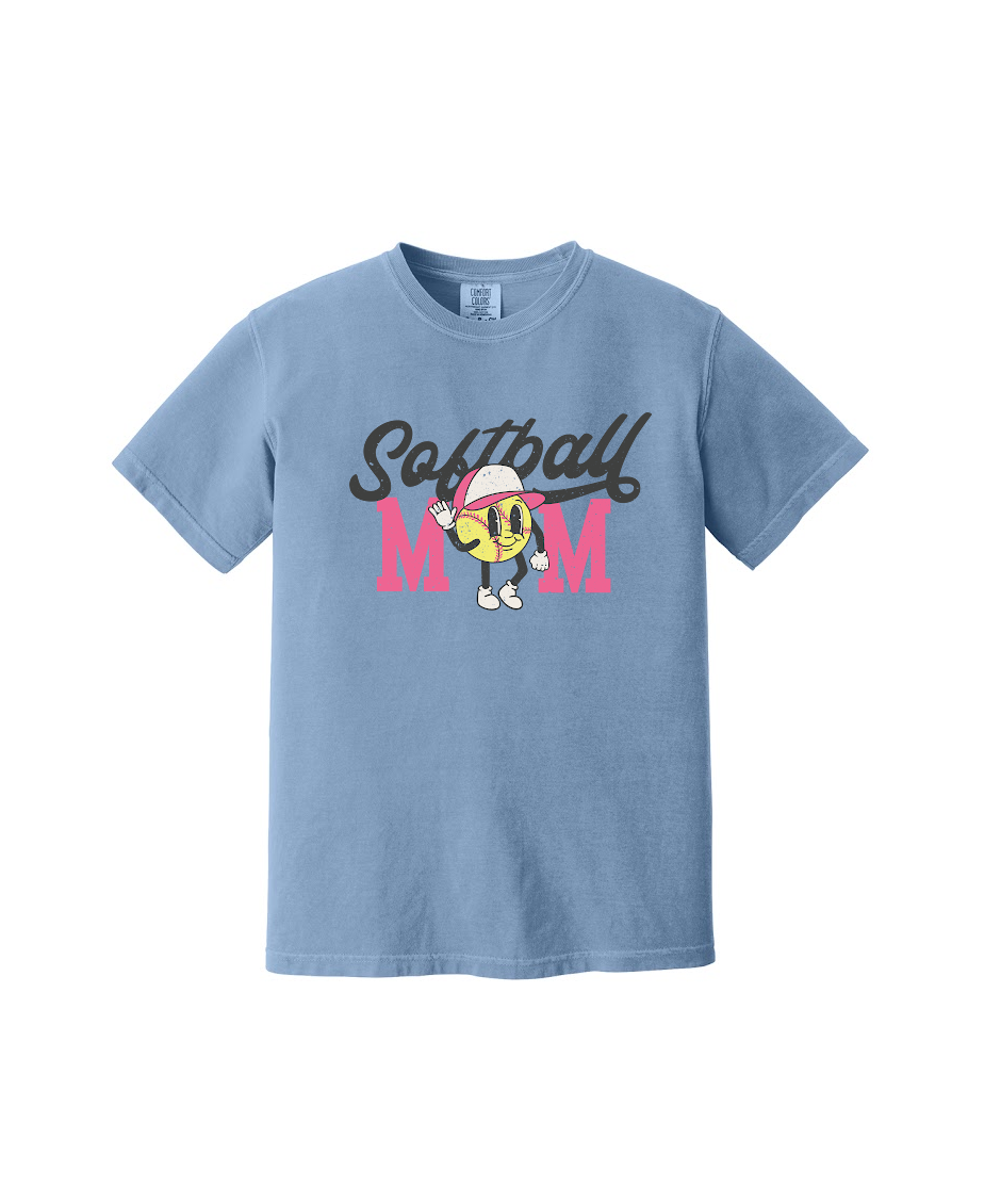 SOFTBALL MOM - Comfort Colors® Heavyweight Ring Spun Tee 1717