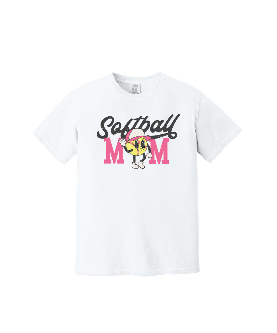 SOFTBALL MOM - Comfort Colors® Heavyweight Ring Spun Tee 1717