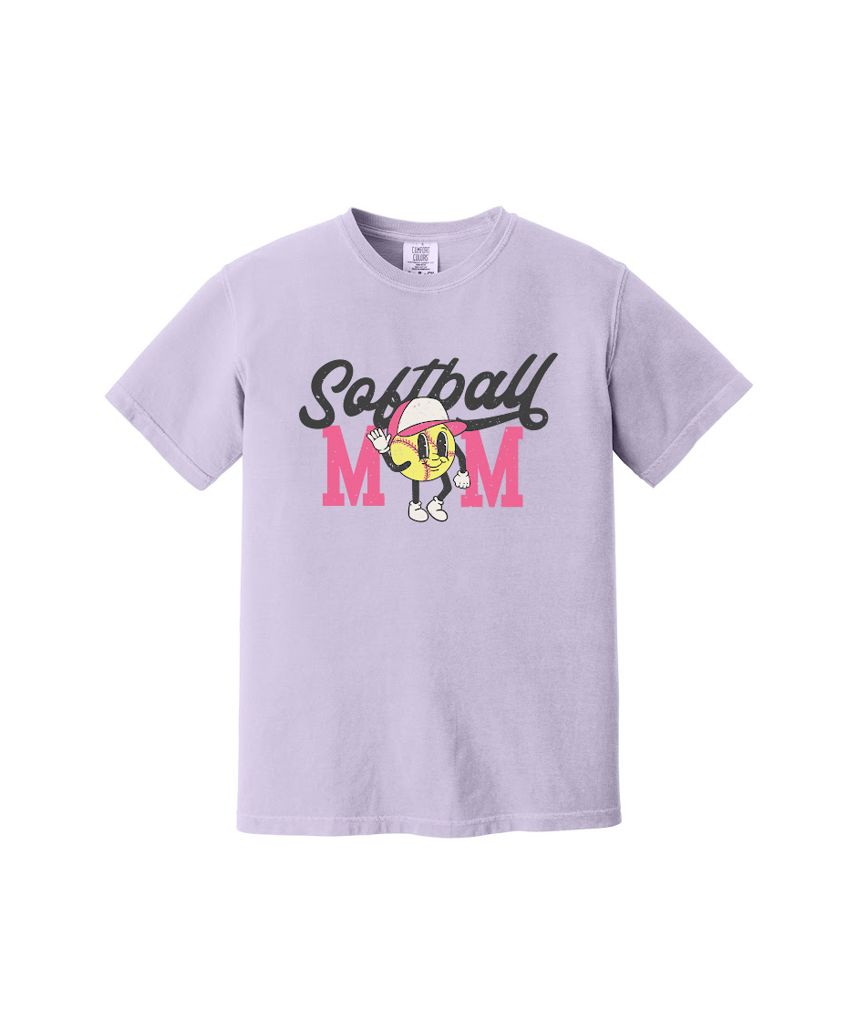 SOFTBALL MOM - Comfort Colors® Heavyweight Ring Spun Tee 1717