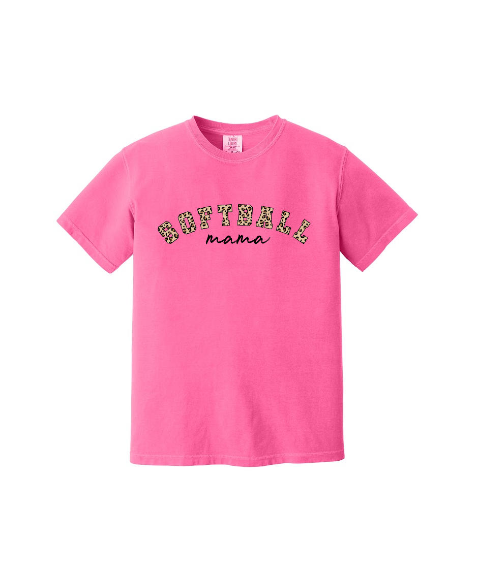 SOFTBALL LEOPARD  - Comfort Colors® Heavyweight Ring Spun Tee 1717