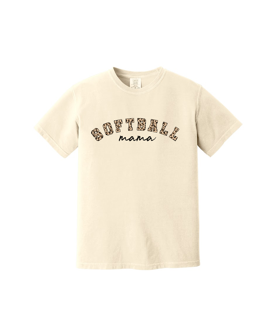 SOFTBALL LEOPARD  - Comfort Colors® Heavyweight Ring Spun Tee 1717