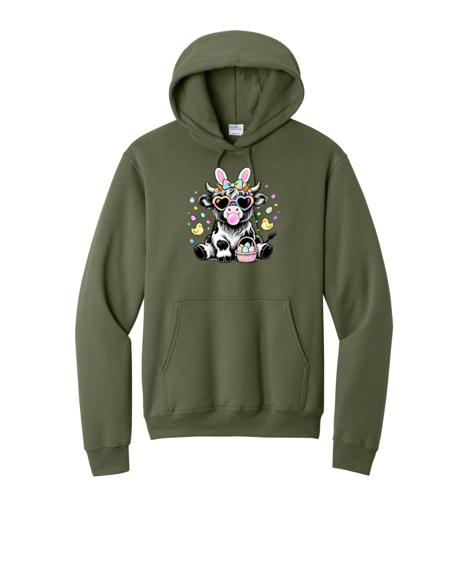 EASTER COW - Port & Co™ Core Fleece Pullover HOODED Sweatshirt