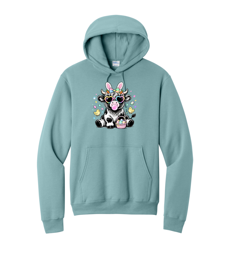 EASTER COW - Port & Co™ Core Fleece Pullover HOODED Sweatshirt