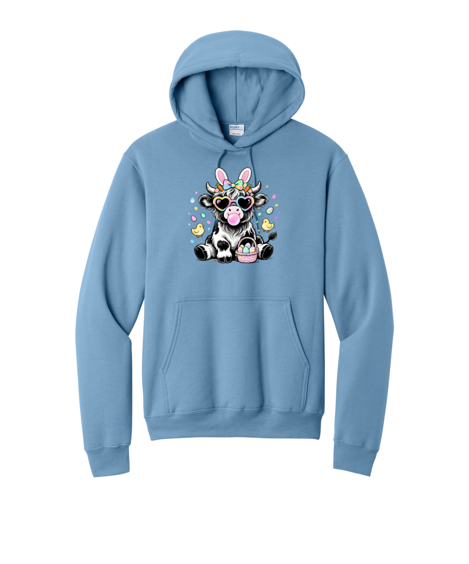 EASTER COW - Port & Co™ Core Fleece Pullover HOODED Sweatshirt