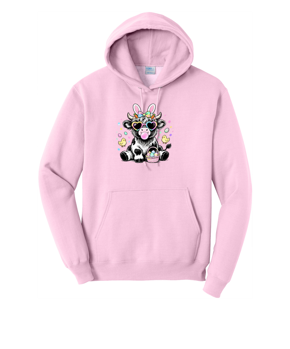 EASTER COW - Port & Co™ Core Fleece Pullover HOODED Sweatshirt