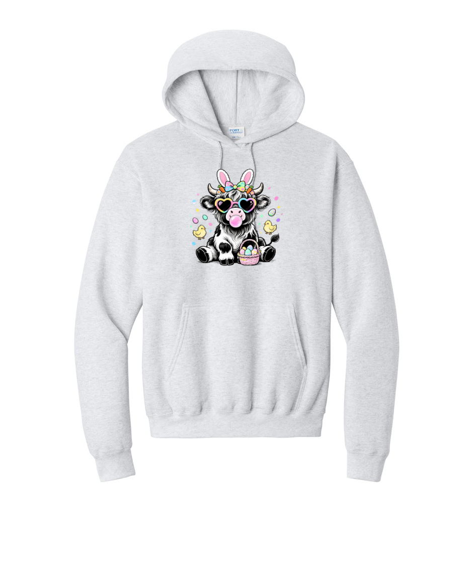 EASTER COW - Port & Co™ Core Fleece Pullover HOODED Sweatshirt