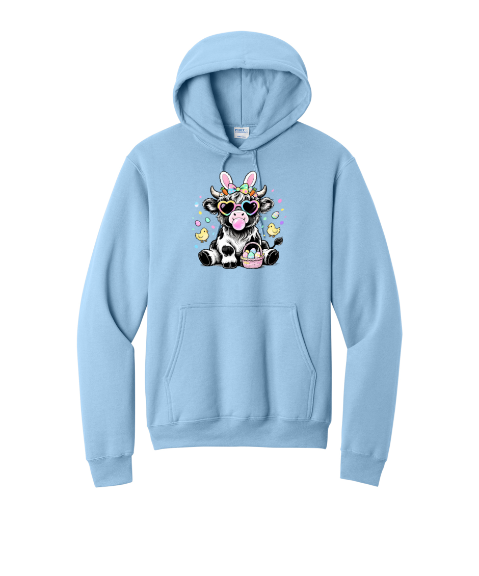EASTER COW - Port & Co™ Core Fleece Pullover HOODED Sweatshirt