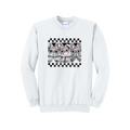 EASTER BUNNY CHECKERED - Port & Co™ Core Fleece Pullover Crew Neck Sweatshirt