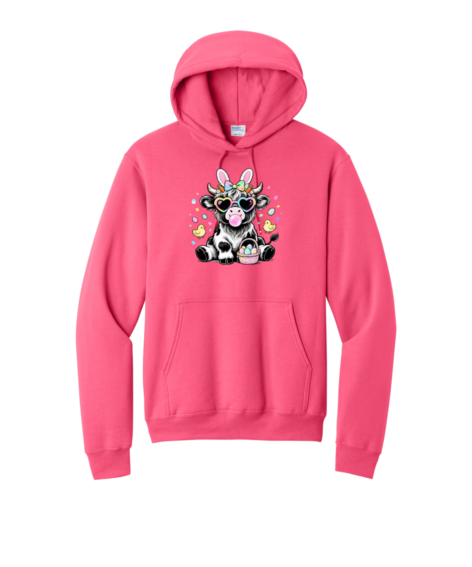 EASTER COW - Port & Co™ Core Fleece Pullover HOODED Sweatshirt