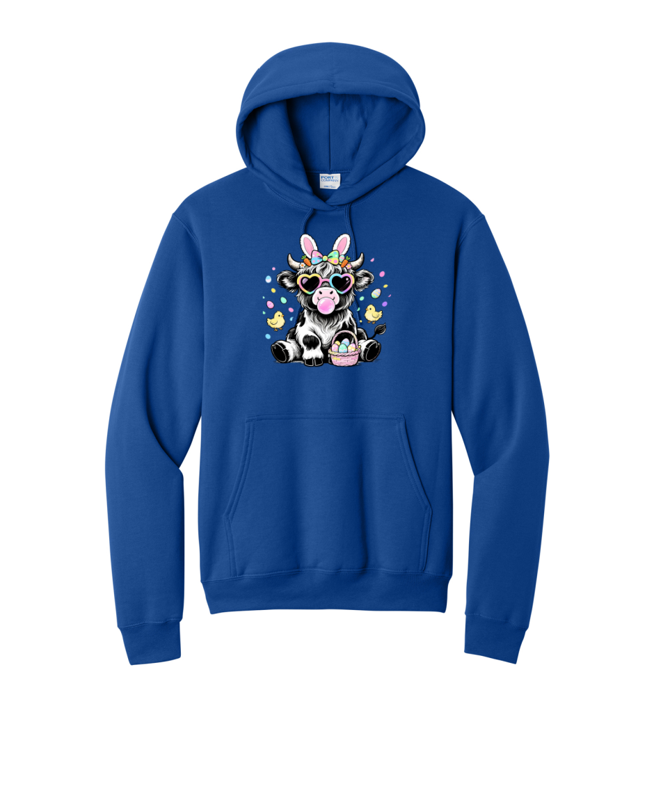 EASTER COW - Port & Co™ Core Fleece Pullover HOODED Sweatshirt