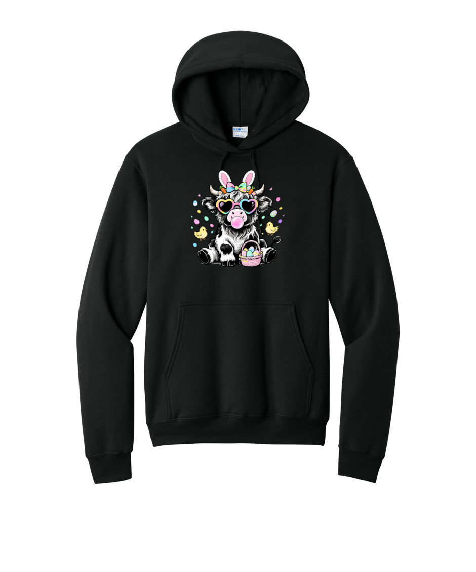 EASTER COW - Port & Co™ Core Fleece Pullover HOODED Sweatshirt