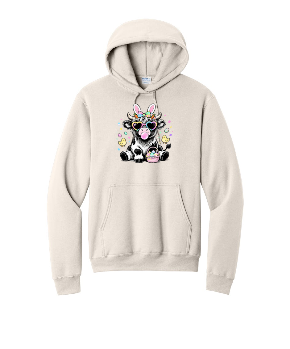 EASTER COW - Port & Co™ Core Fleece Pullover HOODED Sweatshirt