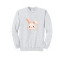 PEEPING BUNNY - Port & Co™ Core Fleece Pullover Crew Neck Sweatshirt