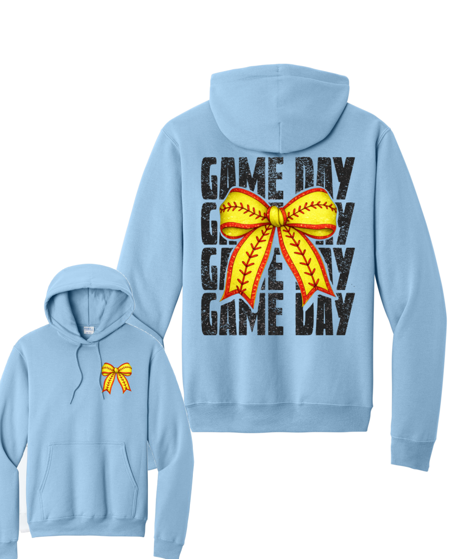 GAME DAY STACKED- Port & Co™ Core Fleece Pullover HOODED Sweatshirt