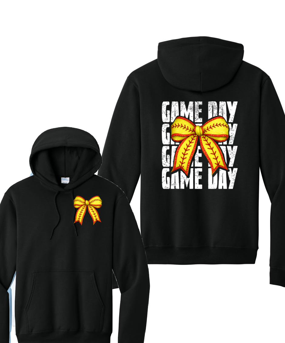 GAME DAY STACKED- Port & Co™ Core Fleece Pullover HOODED Sweatshirt