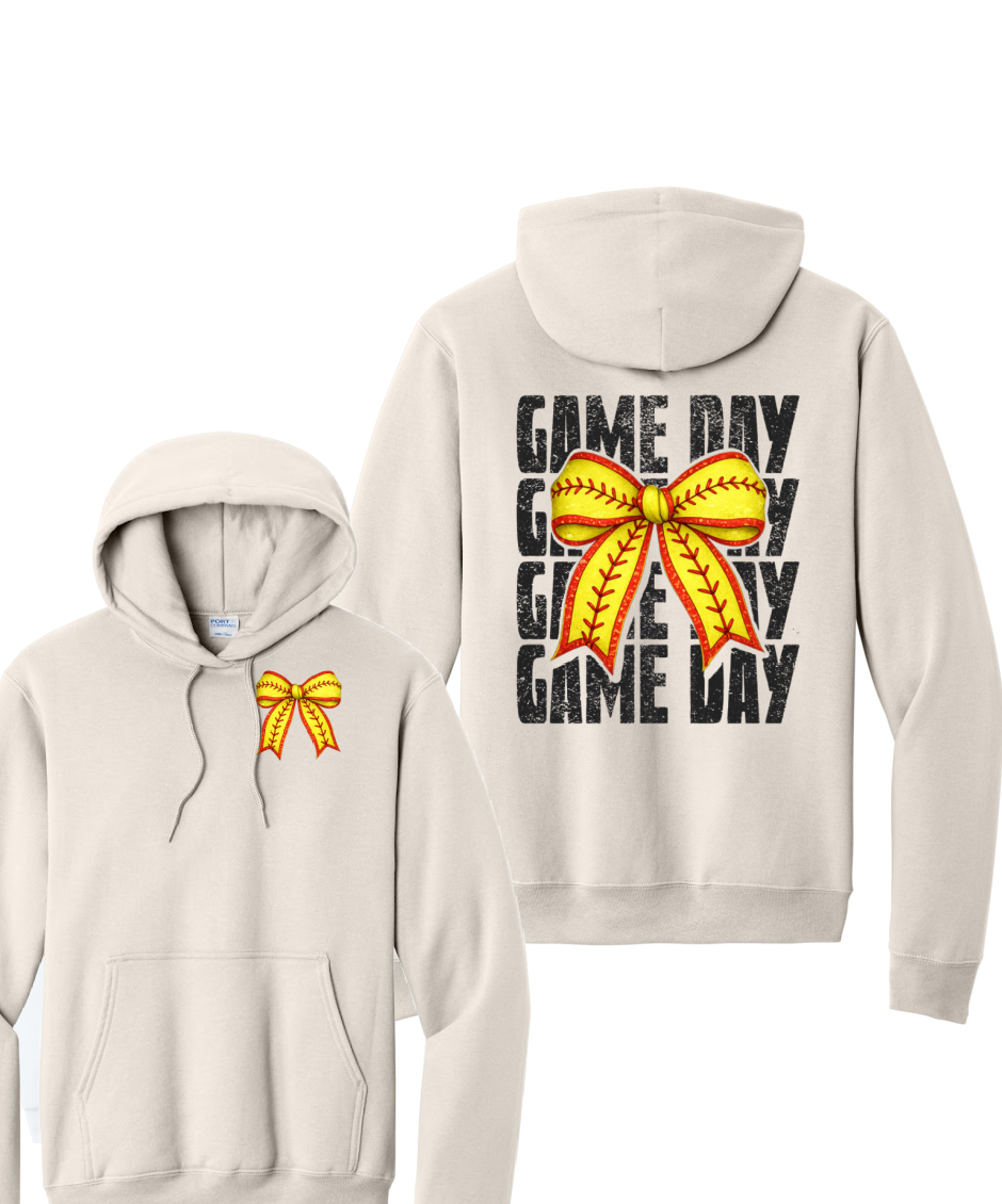 GAME DAY STACKED- Port & Co™ Core Fleece Pullover HOODED Sweatshirt