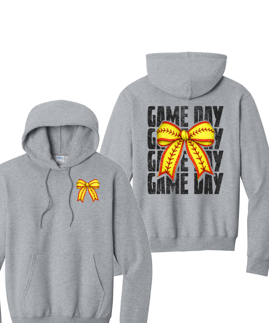 GAME DAY STACKED- Port & Co™ Core Fleece Pullover HOODED Sweatshirt
