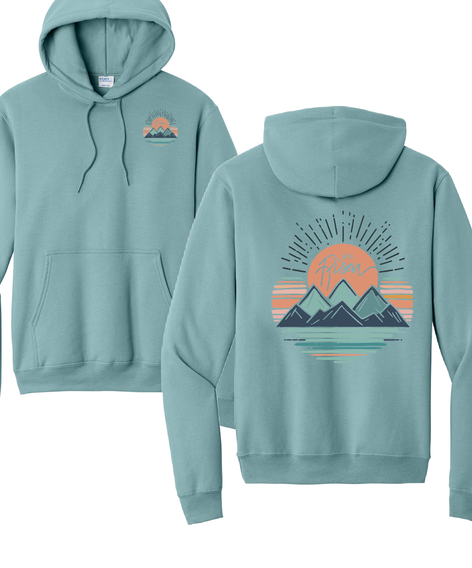 HE IS RISEN 2 Port & Co™ Core Fleece Pullover HOODED Sweatshirt