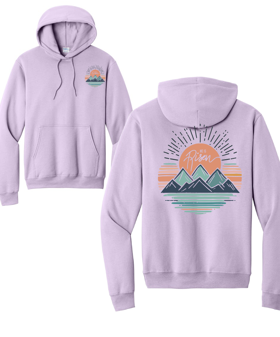 HE IS RISEN 2 Port & Co™ Core Fleece Pullover HOODED Sweatshirt