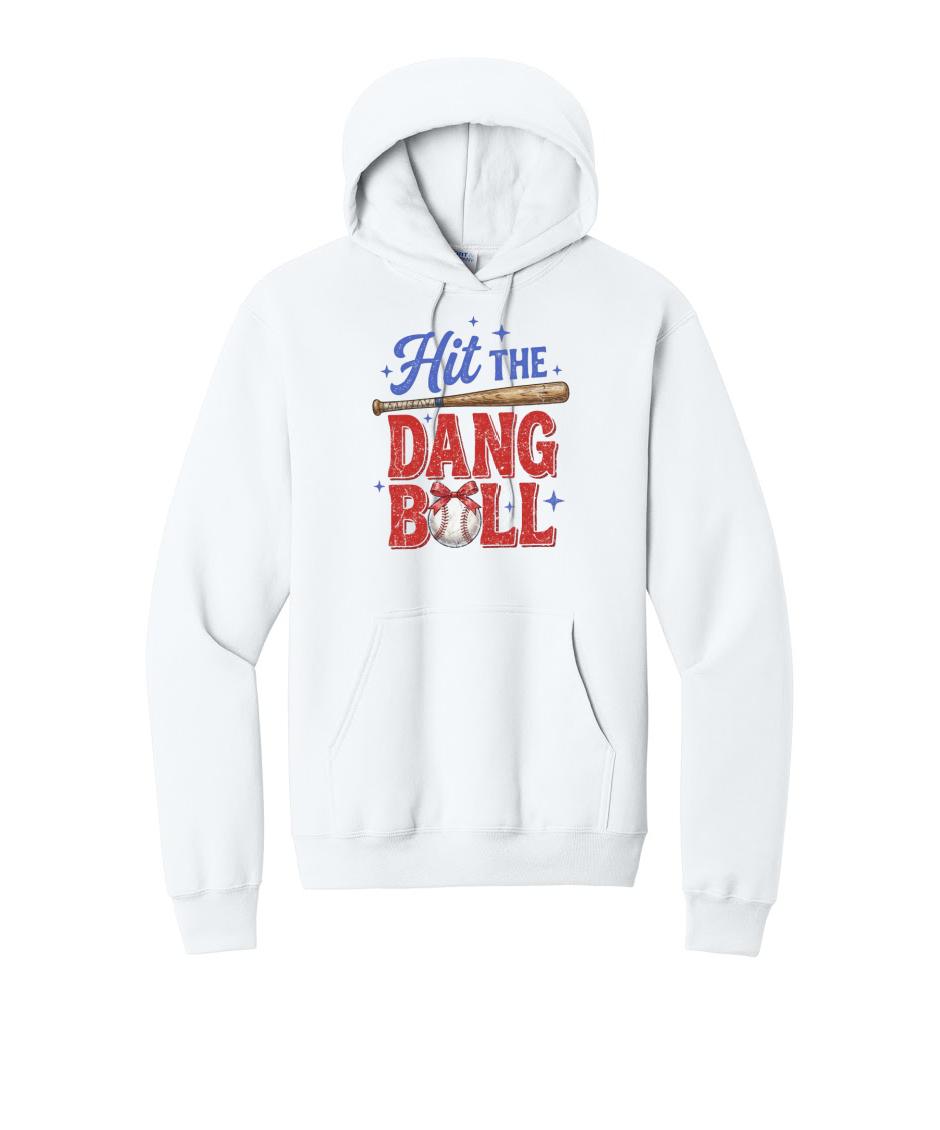 HIT THE DANG BALL - Port & Co™ Core Fleece Pullover HOODED Sweatshirt