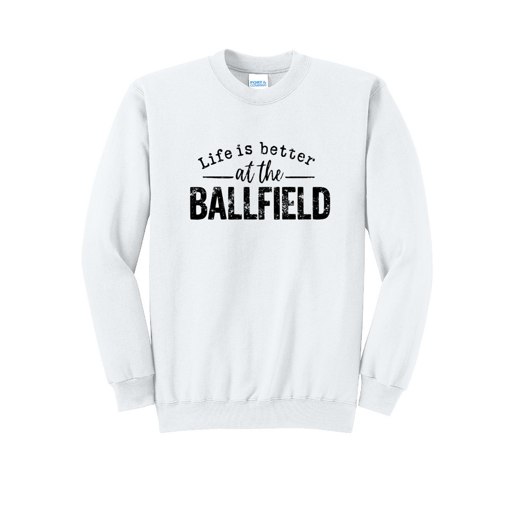 LIFE IS BETTER - Port & Co™ Core Fleece Pullover CREW NECK Sweatshirt