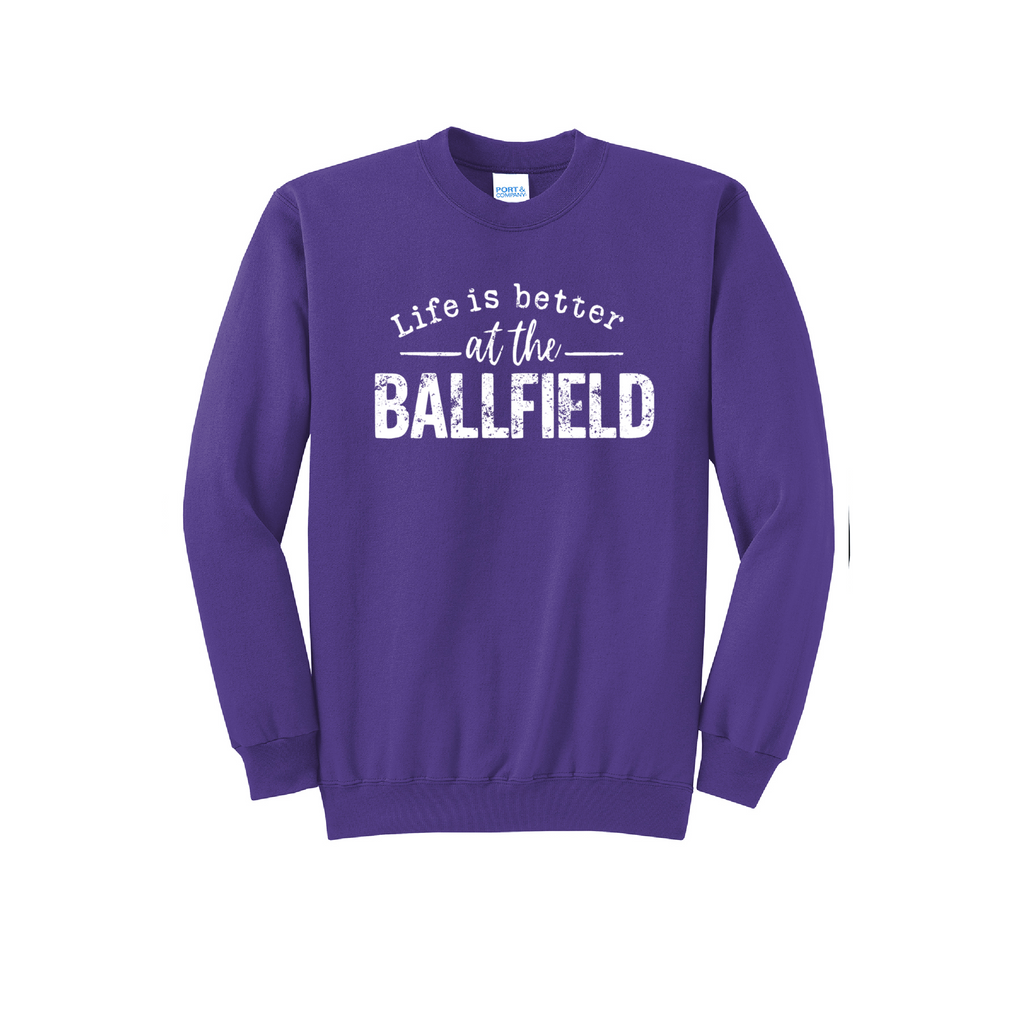 LIFE IS BETTER - Port & Co™ Core Fleece Pullover CREW NECK Sweatshirt