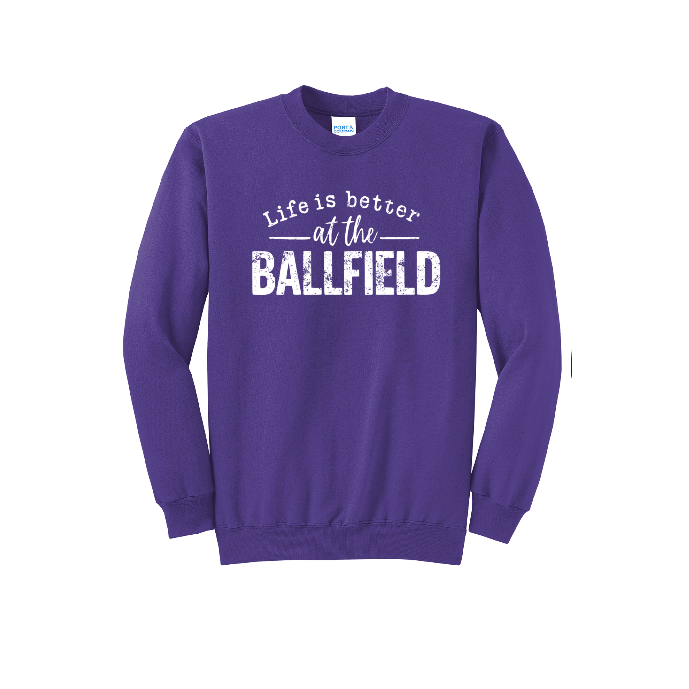 LIFE IS BETTER - Port & Co™ Core Fleece Pullover CREW NECK Sweatshirt