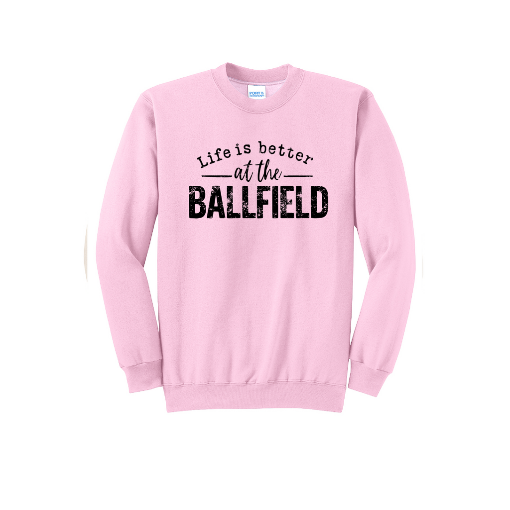 LIFE IS BETTER - Port & Co™ Core Fleece Pullover CREW NECK Sweatshirt