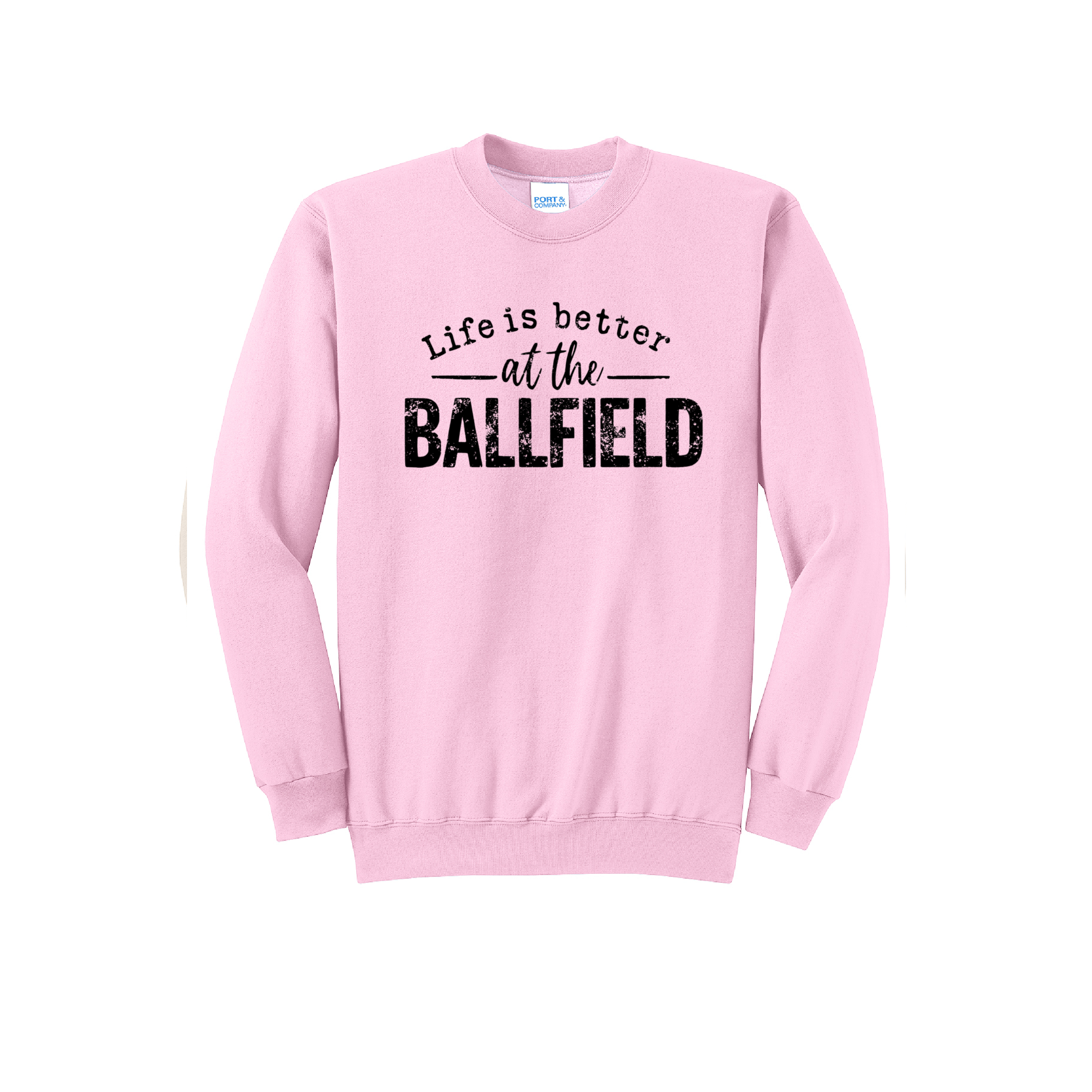 LIFE IS BETTER - Port & Co™ Core Fleece Pullover CREW NECK Sweatshirt