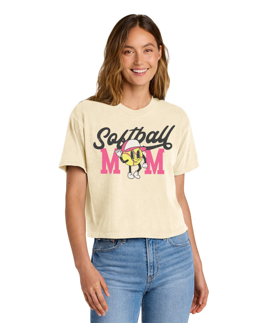SOFTBALL MOM -Comfort Colors® Women’s Heavyweight Boxy Tee