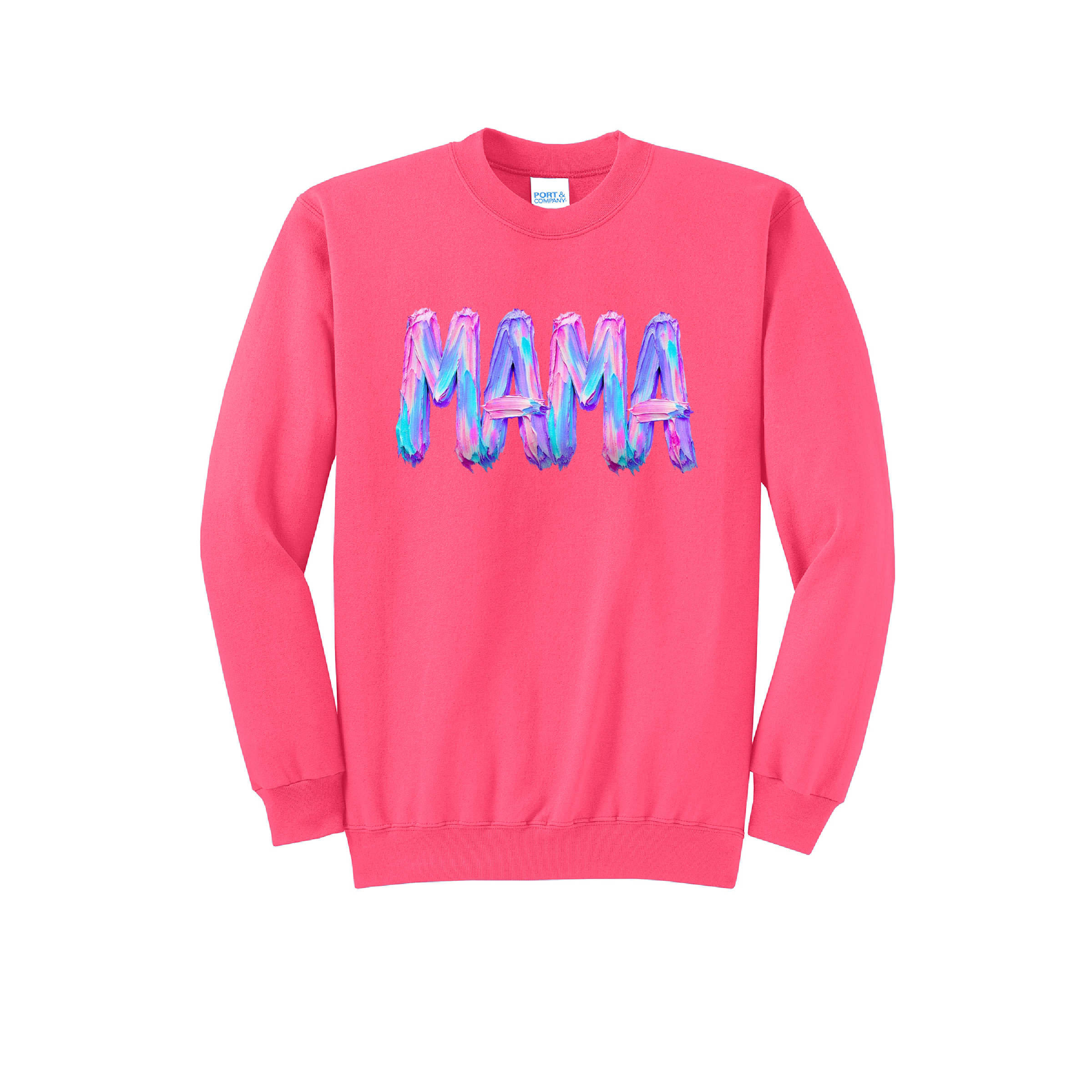 MAMA fluorescent- Port & Co™ Core Fleece Pullover Crew Neck Sweatshirt (Copy) (Copy)