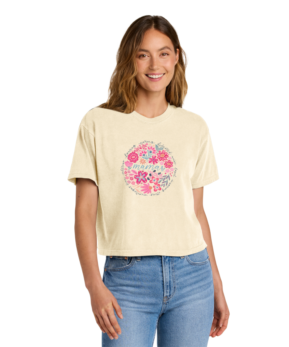MAMA FLORAL - Comfort Colors® Women’s Heavyweight Boxy Tee
