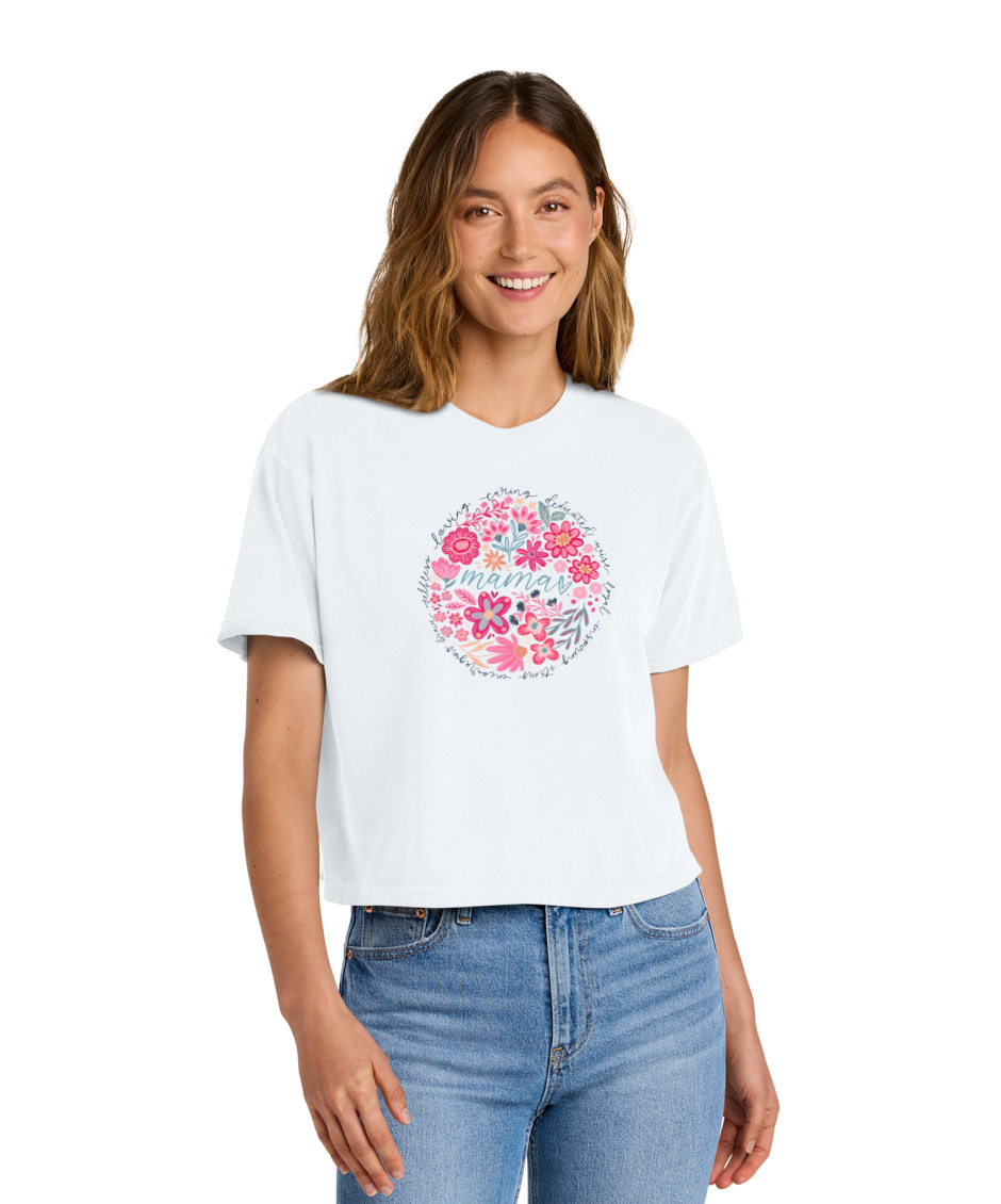 MAMA FLORAL - Comfort Colors® Women’s Heavyweight Boxy Tee