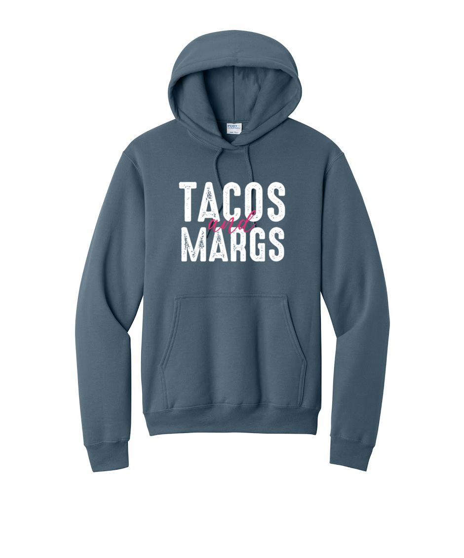 TACOS AND MARGS - Port & Co™ Core Fleece Pullover HOODED Sweatshirt (Copy)