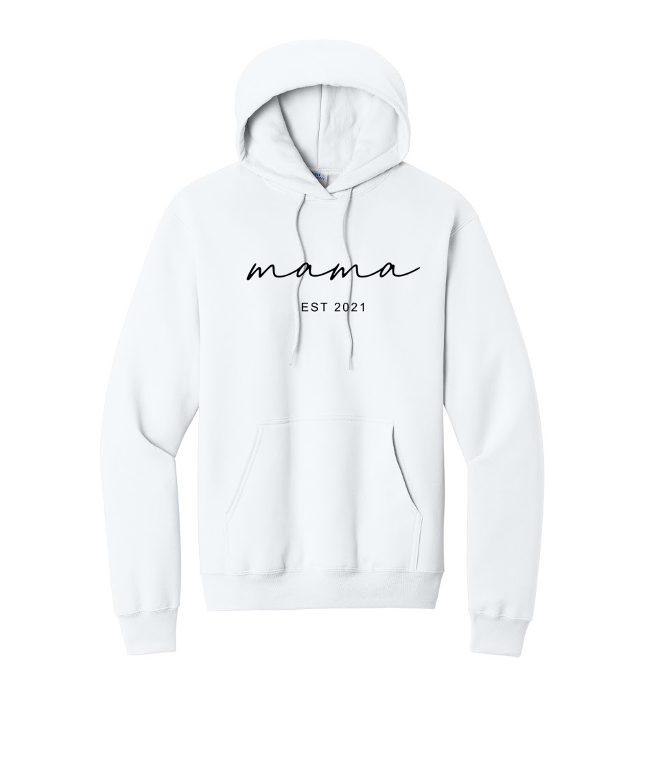 MAMA ESTABLISHED- Port & Co™ Core Fleece Pullover HOODED Sweatshirt