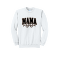 MAMA LEOPARD- Port & Co™ Core Fleece Pullover Crew Neck Sweatshirt